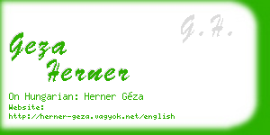 geza herner business card