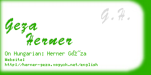 geza herner business card